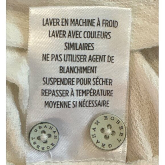 Robert Graham Shirt Mens White Blue Detail Long Sleeve ButtonUp T Shirt XL Pocke - Picture 9 of 11